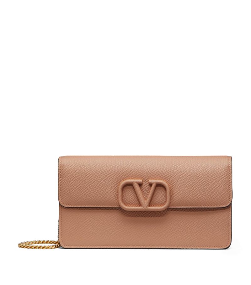 VALENTINO GARAVANI Valentino Garavani Leather Vlogo Signature Chain Wallet