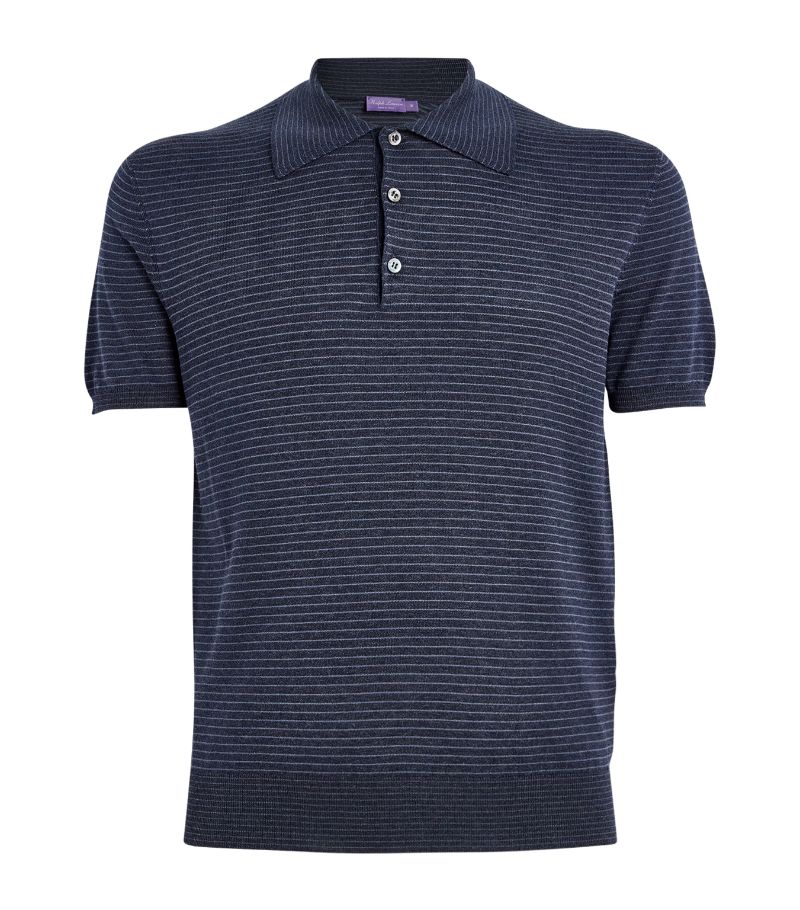 Ralph Lauren Purple Label Ralph Lauren Purple Label Silk-Cotton Striped Polo Shirt