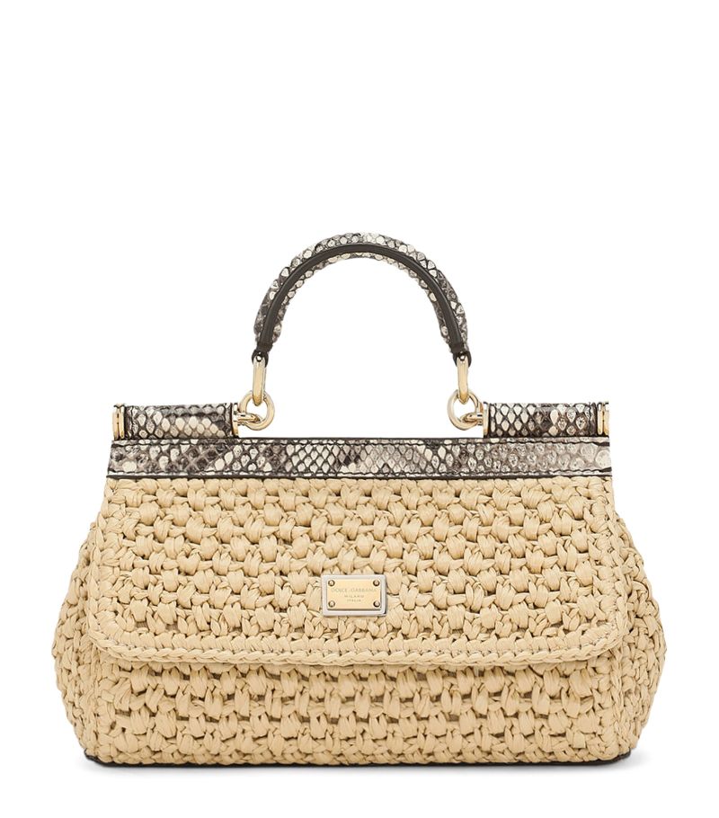 Dolce & Gabbana Dolce & Gabbana Small Raffia Sicily Top-Handle Bag