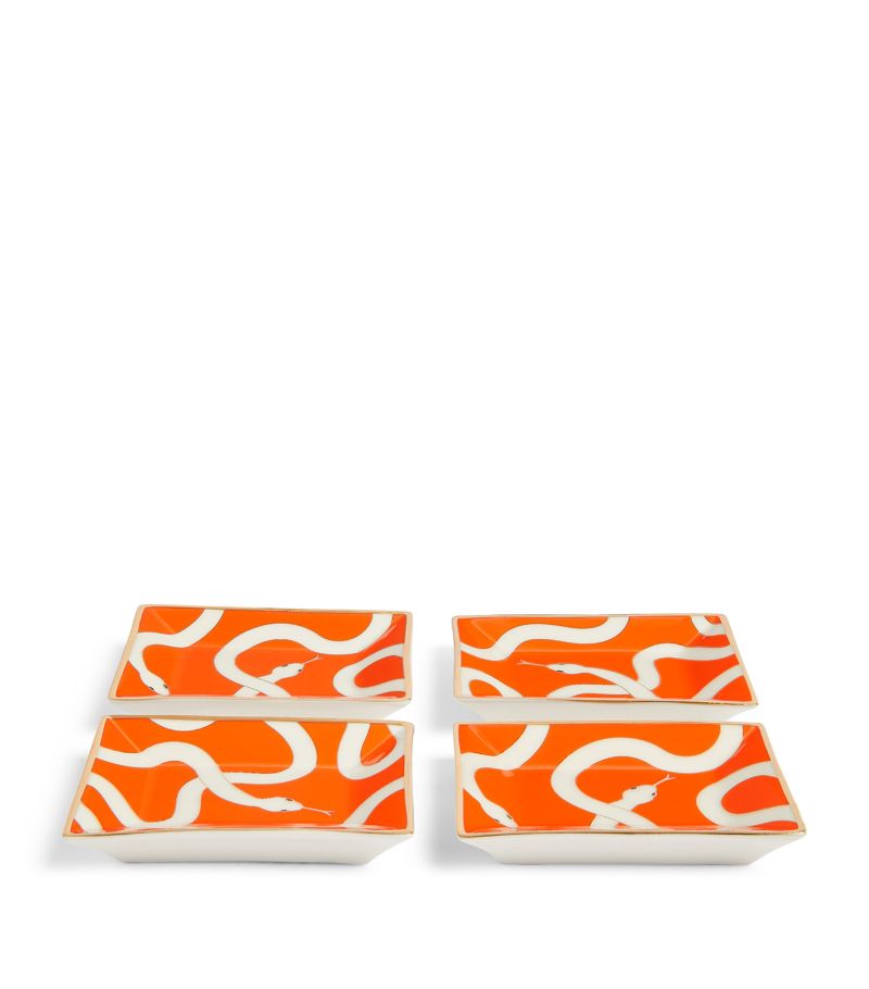 Jonathan Adler Jonathan Adler Porcelain and Gold Eden Trinket Trays (set of 4)