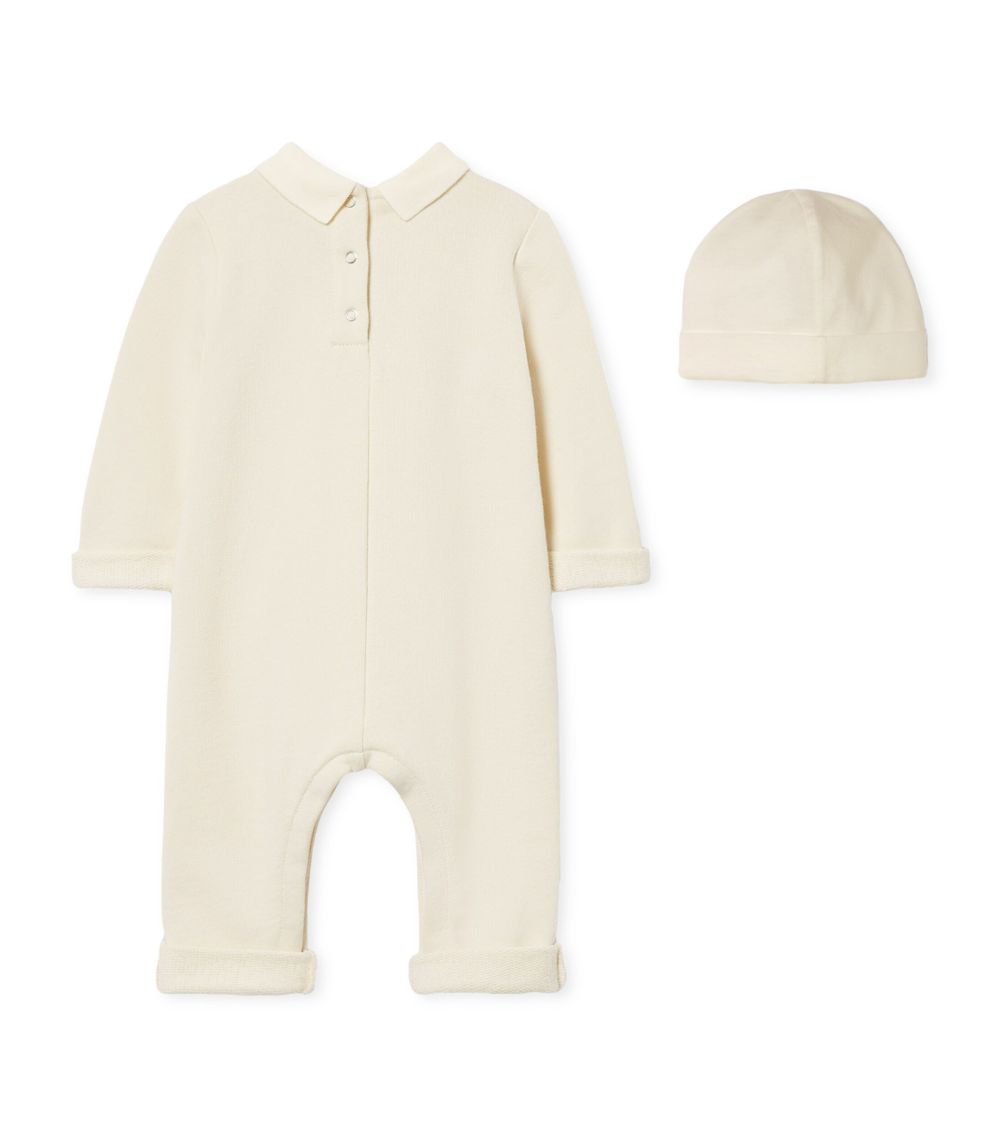 Gucci Gucci Kids Web Stripe Playsuit And Hat Set (0-18 Months)