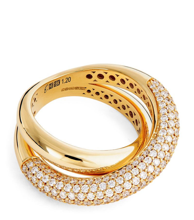 Engelbert Engelbert Yellow Gold and Pavé Diamond Infinity Ring