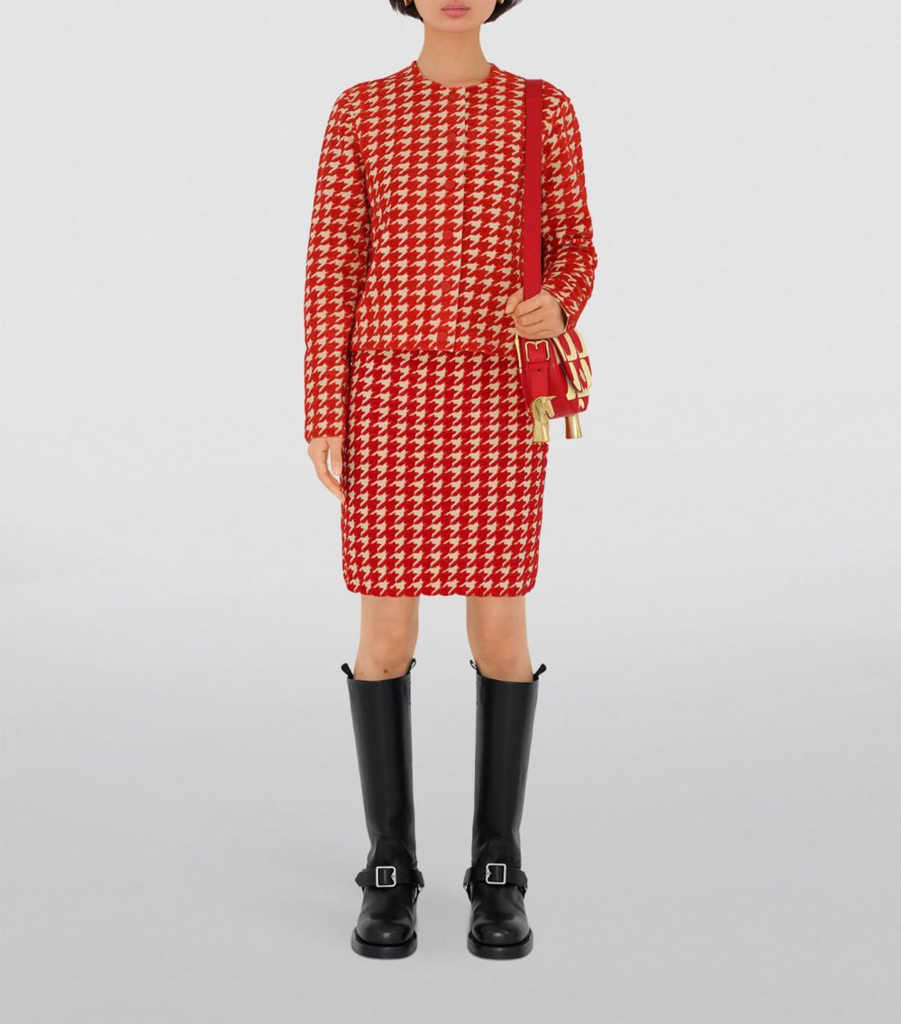 Burberry Burberry Towelling Houndstooth Mini Skirt