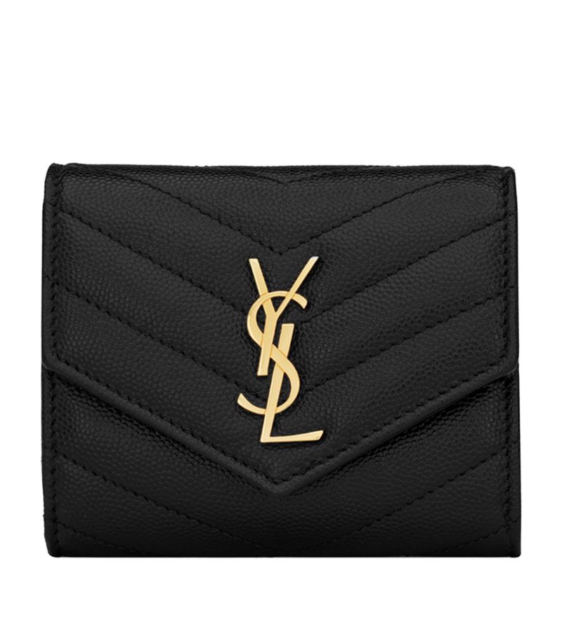 Saint Laurent Saint Laurent Leather Quilted Trifold Wallet