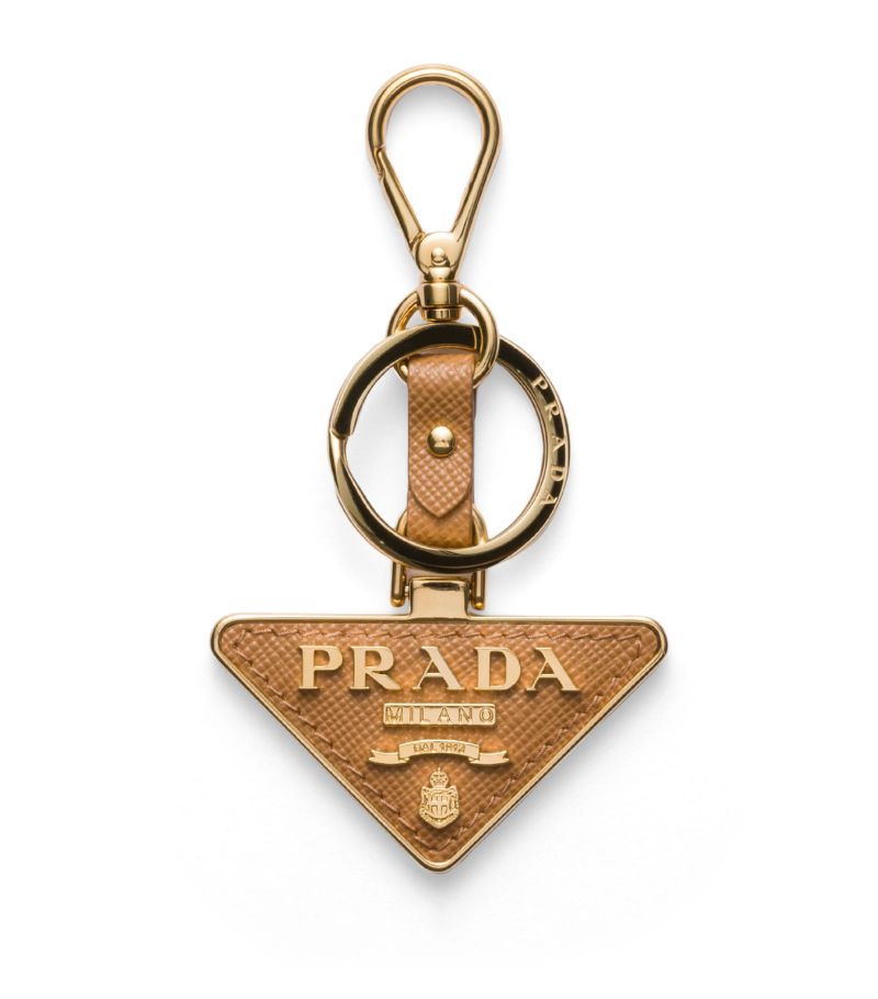 Prada Prada Saffiano Leather Triangle Keyring