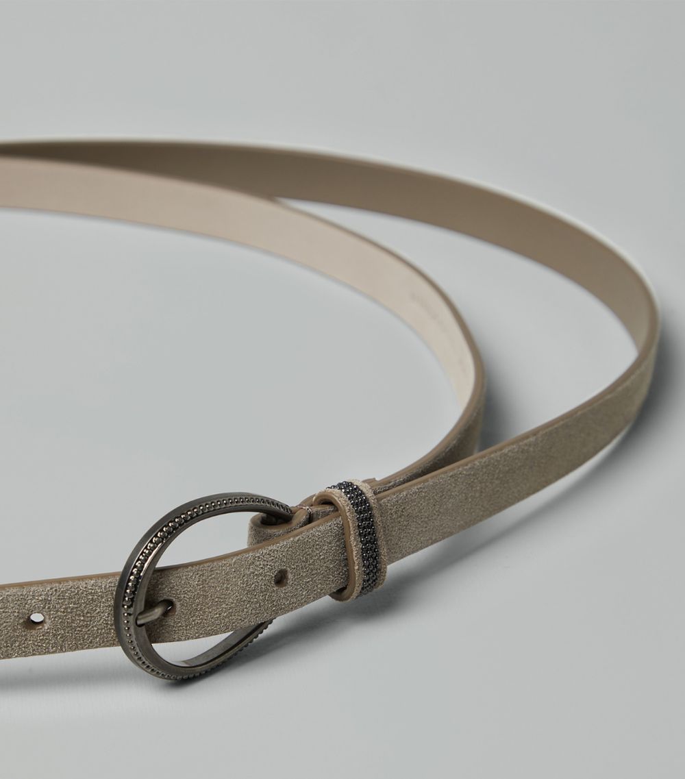 Brunello Cucinelli Brunello Cucinelli Suede Monili-Trim Belt