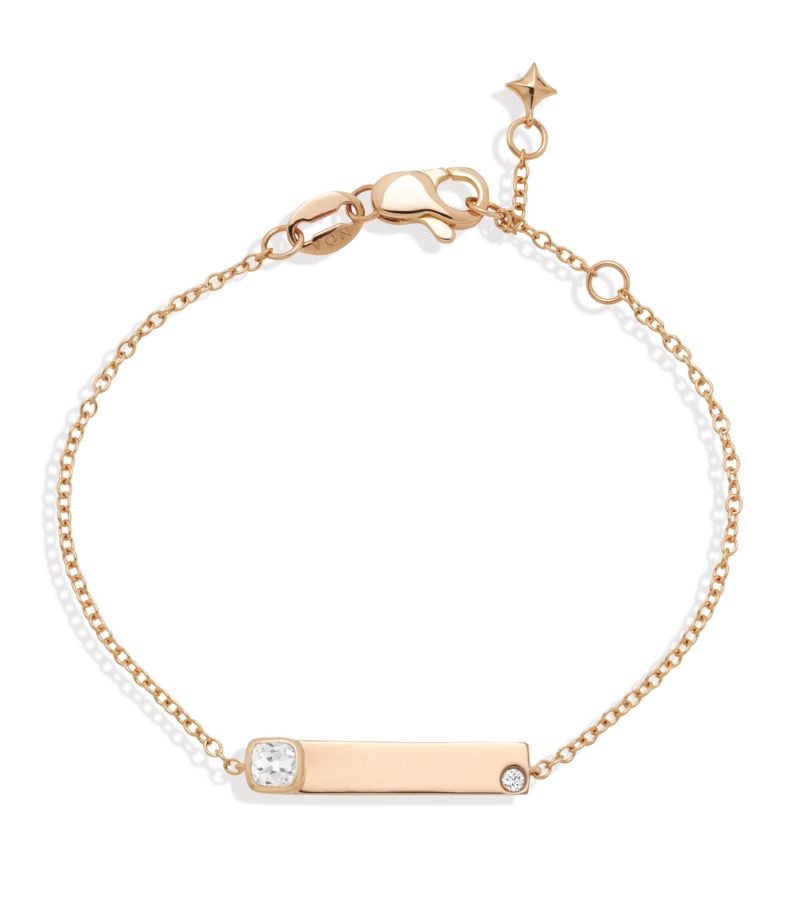 Noa Mini Noa Mini Rose Gold And Diamond Name Bracelet
