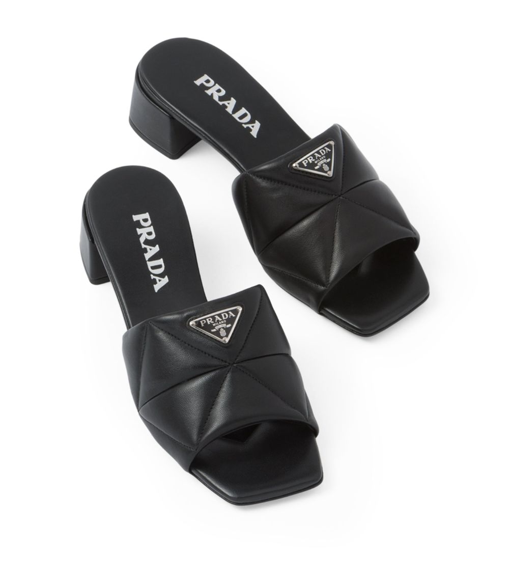 Prada Prada Quilted Leather Triangle Mules 35