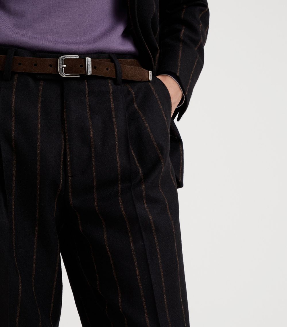 Brunello Cucinelli Brunello Cucinelli Alpaca-Blend Chalk Stripe Trousers