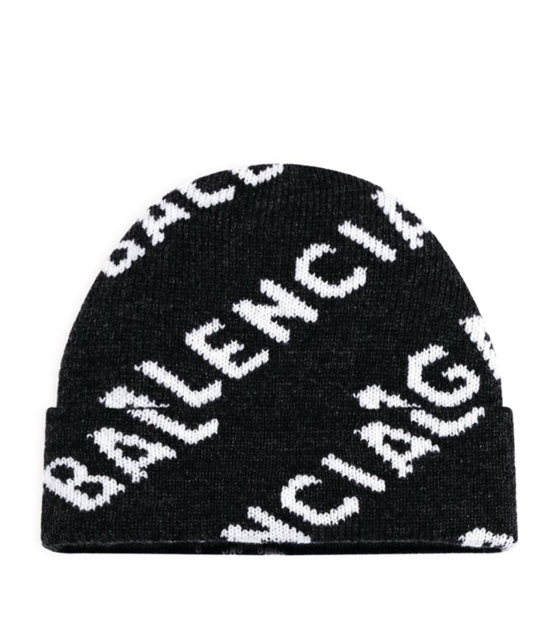 Balenciaga Balenciaga Virgin Wool Logo Beanie