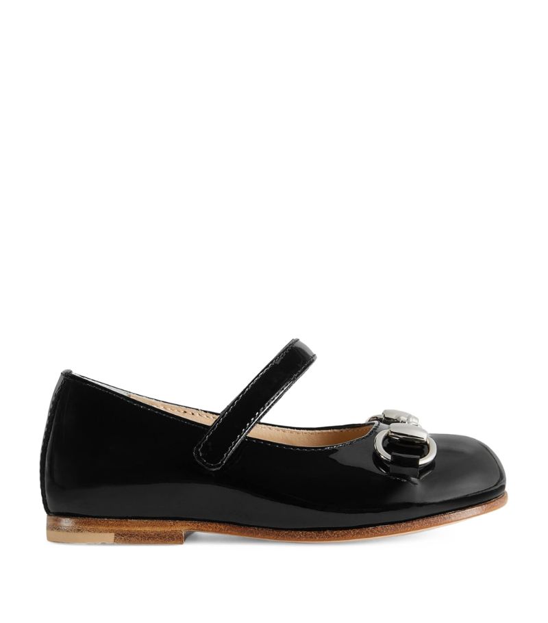 Gucci Gucci Kids Leather Patent Ballerina Flats