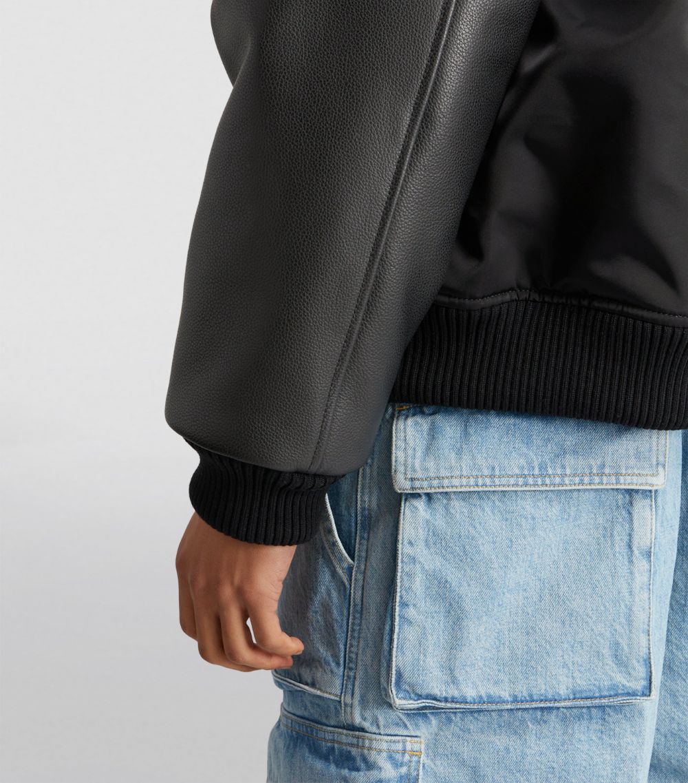 OFF-WHITE Off-White Leather-Sleeve Varsity Jacket