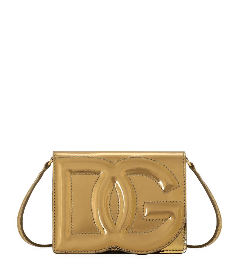 Dolce & Gabbana Dolce & Gabbana Small Metallic Leather Logo Cross-Body Bag