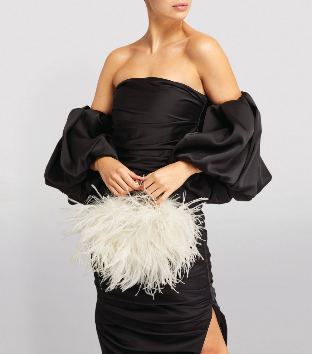 L'Alingi L'Alingi Ostrich Feather Pouch Clutch Bag