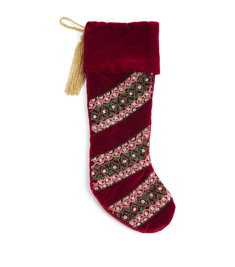  Sudha Pennathur Velvet Embellished Stocking