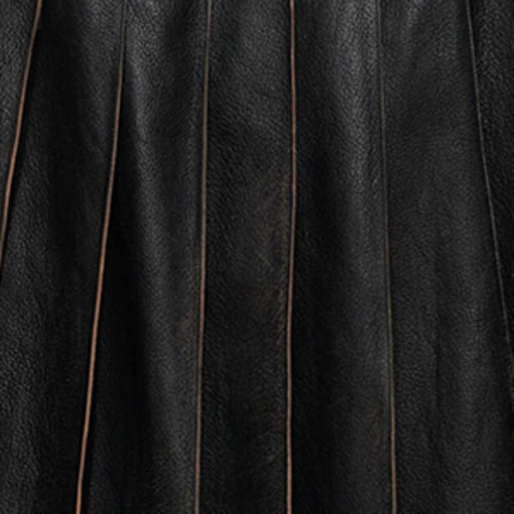 Prada Prada Leather Pleated Midi Skirt