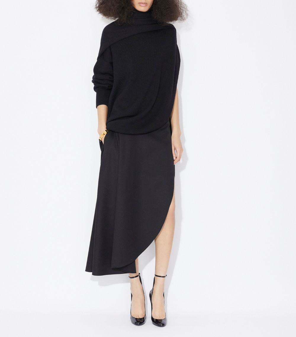 Alaïa Alaïa Asymmetric Midi Skirt