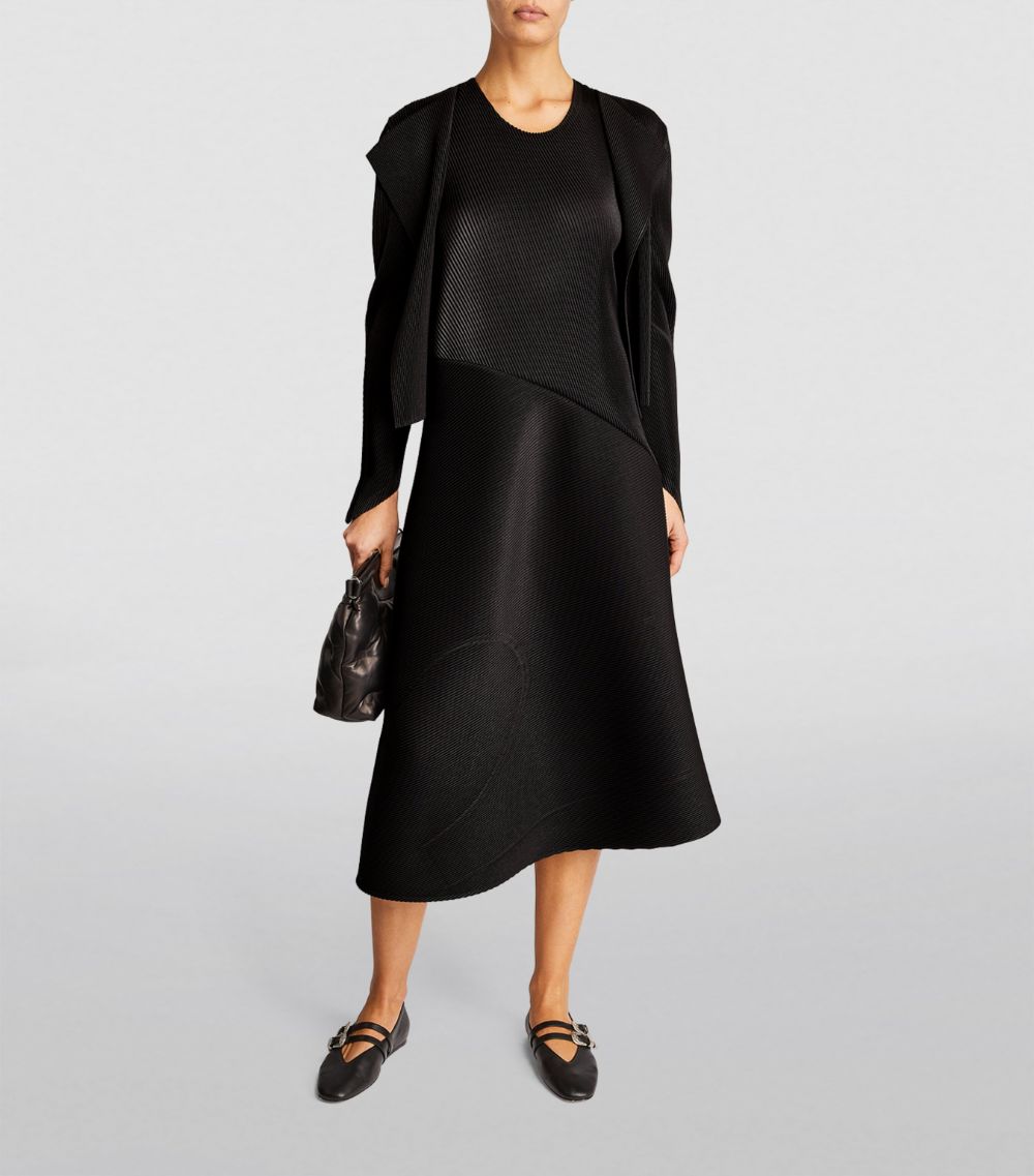 Issey Miyake Issey Miyake Leather Like Pleats Midi Dress