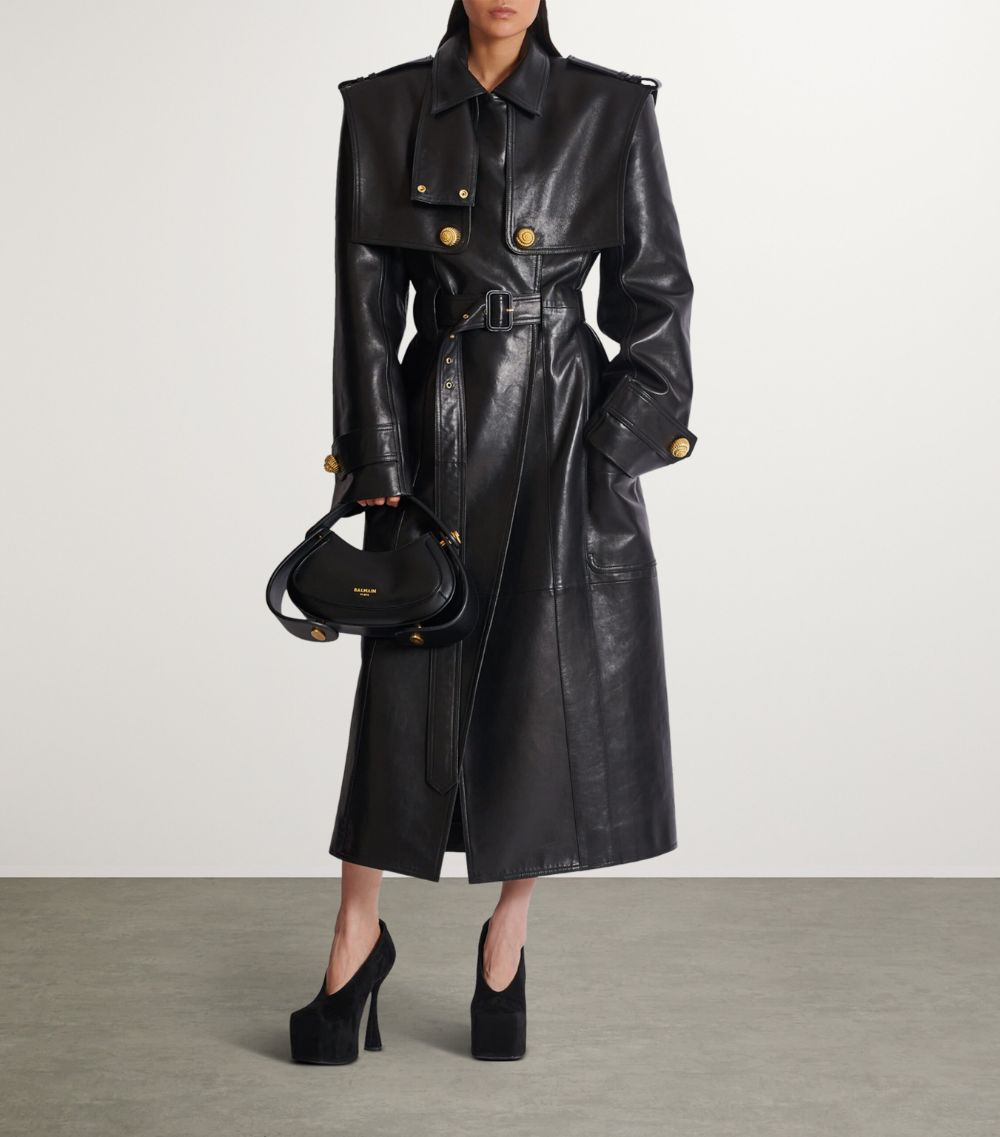 Balmain Balmain Lambskin Belted Trench Coat