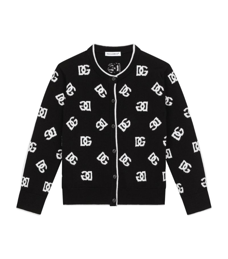 Dolce & Gabbana Dolce & Gabbana Kids Virgin Wool Logo Cardigan (8-12 Years)