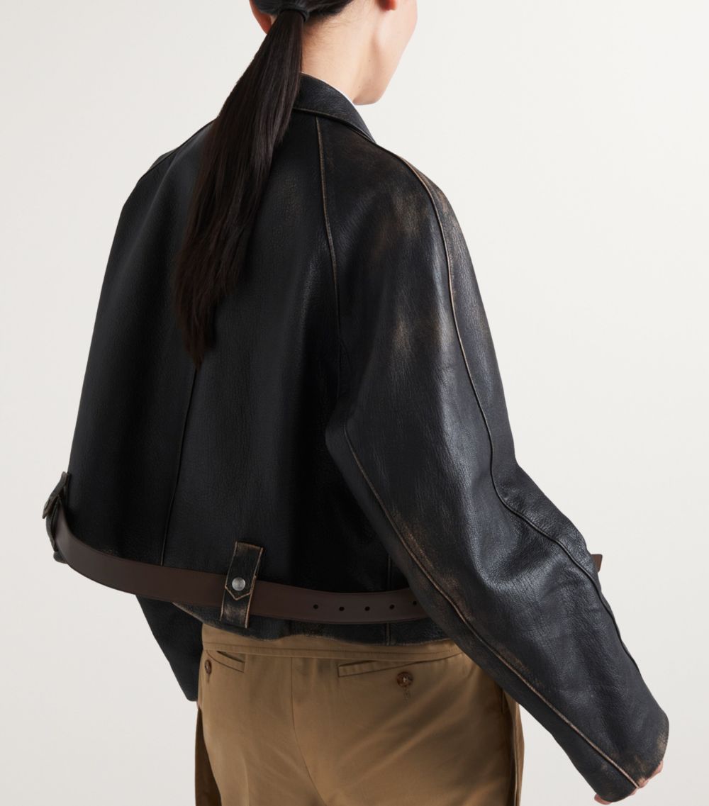 Prada Prada Belted Leather Jacket