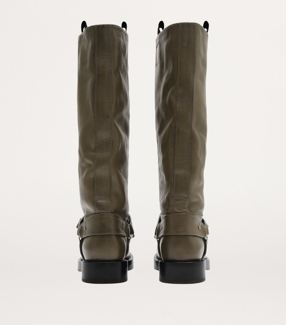 Burberry Burberry Leather Saddle Knee-High Boots