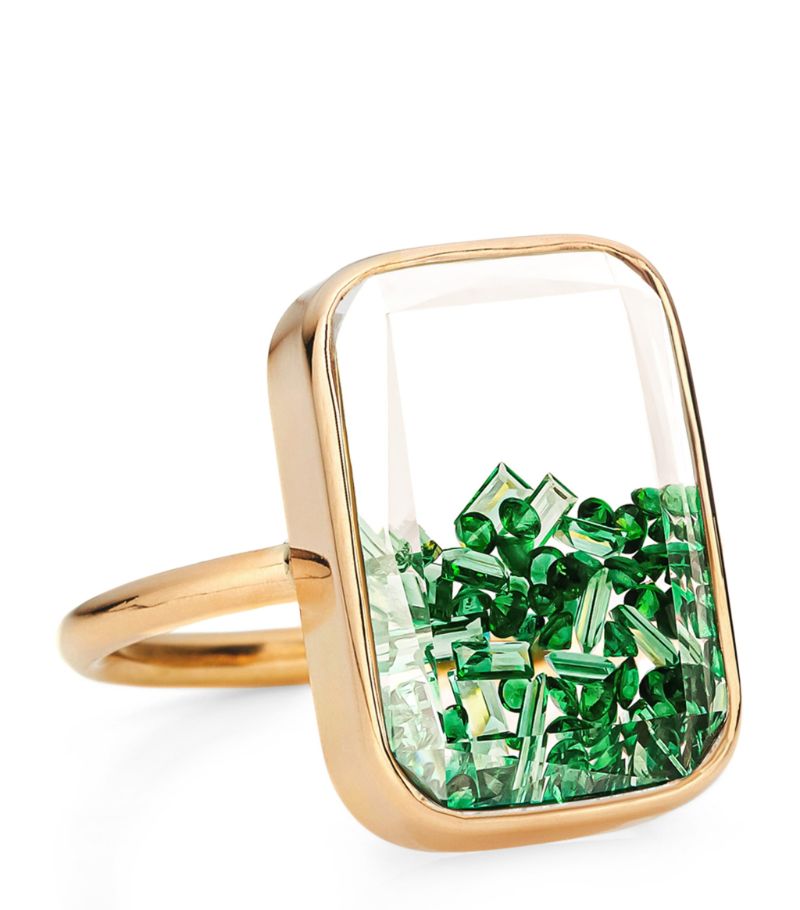 Moritz Glik Moritz Glik Yellow Gold And Emerald Core Shaker Ring