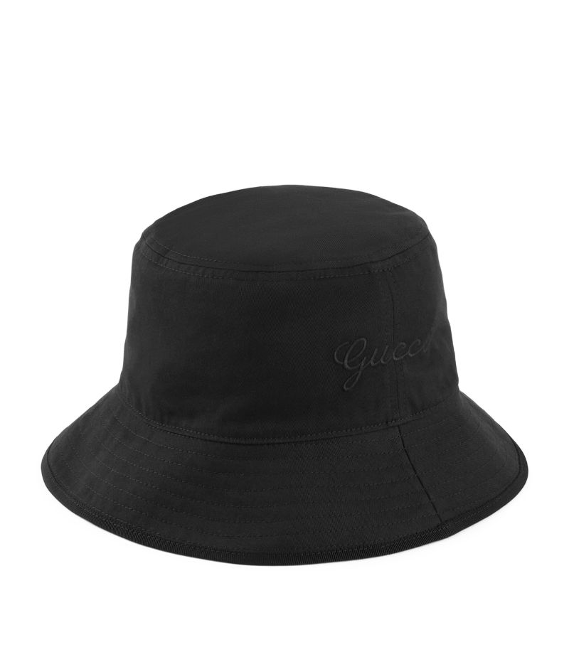Gucci Gucci Cotton Embroidered Logo Bucket Hat