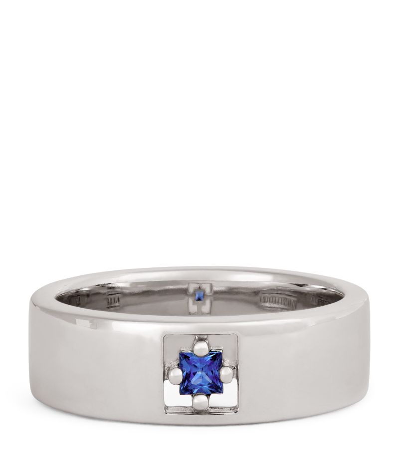 Suzanne Kalan Suzanne Kalan White Gold and Sapphire Inlay Ring