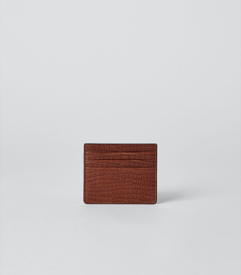 Brunello Cucinelli Brunello Cucinelli Croc-Embossed Leather Card Holder