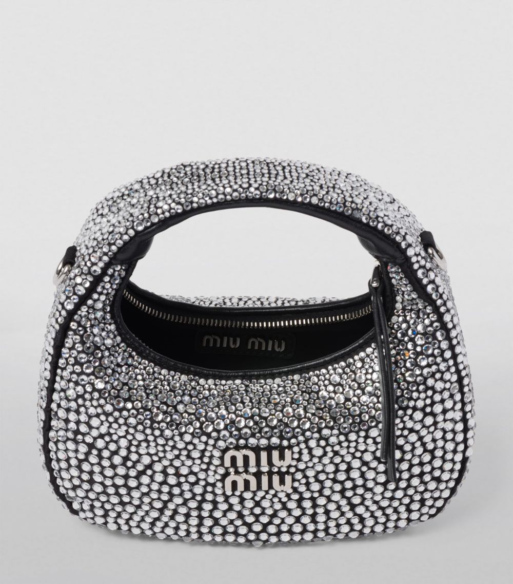 Miu Miu Miu Miu Mini Crystal-Embellished Wander Top-Handle Bag