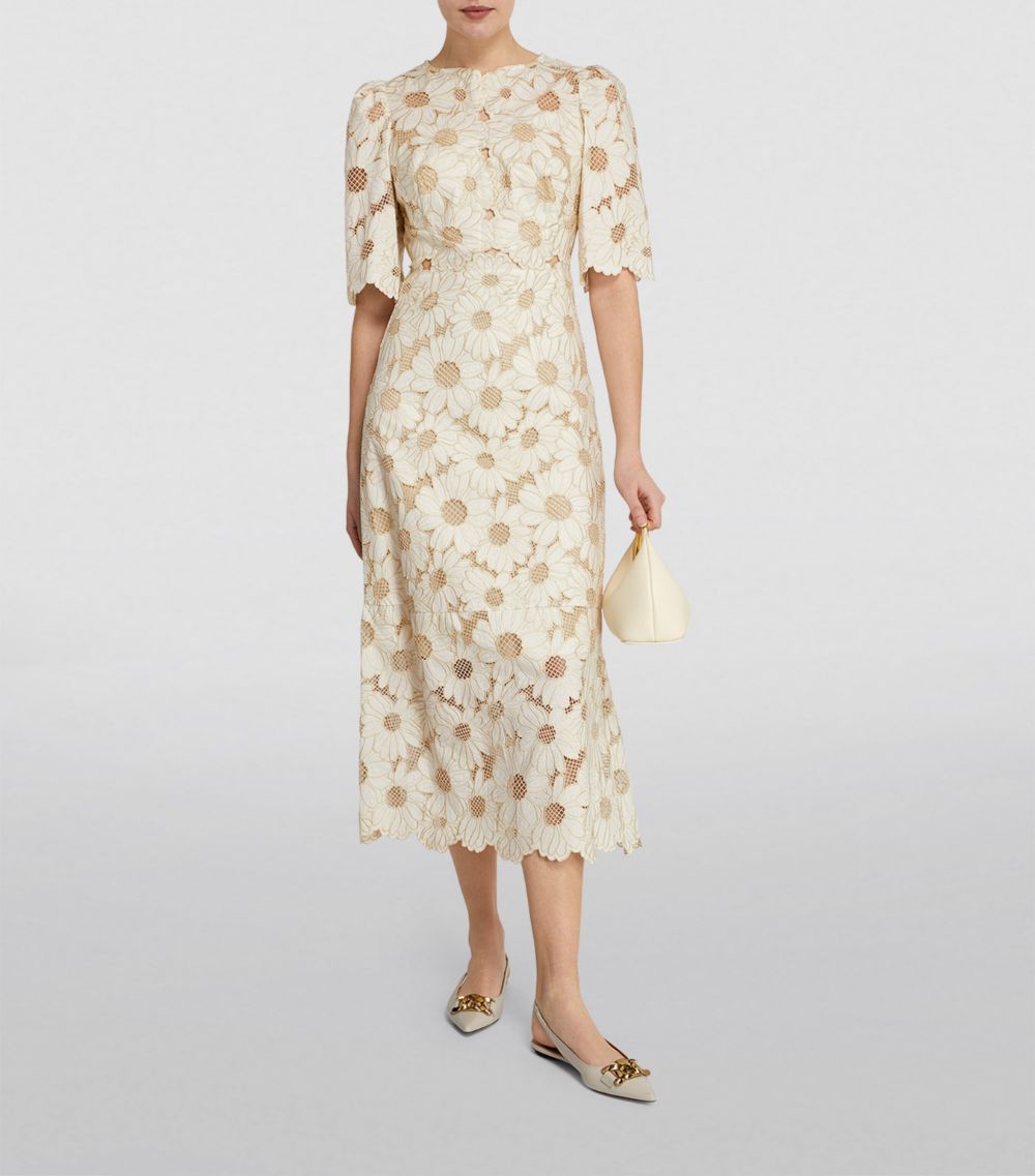  Sandro Guipure Lace Midi Dress