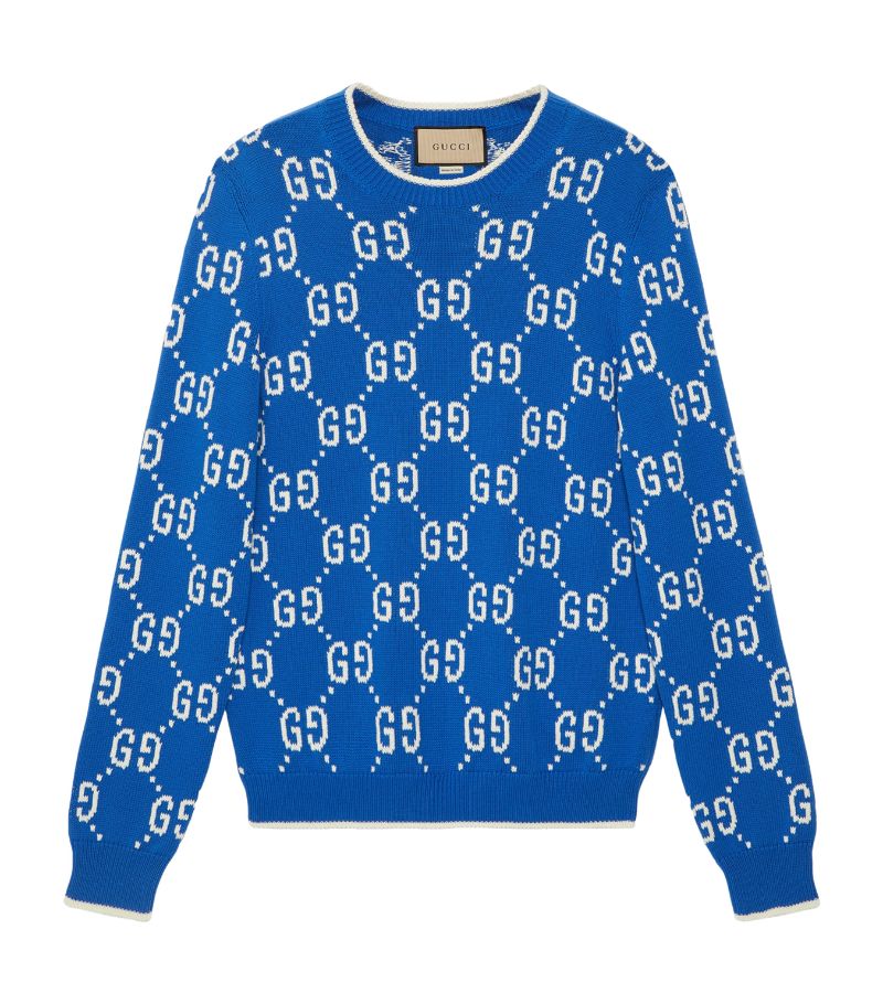 Gucci Gucci Cotton Gg Jacquard Sweater