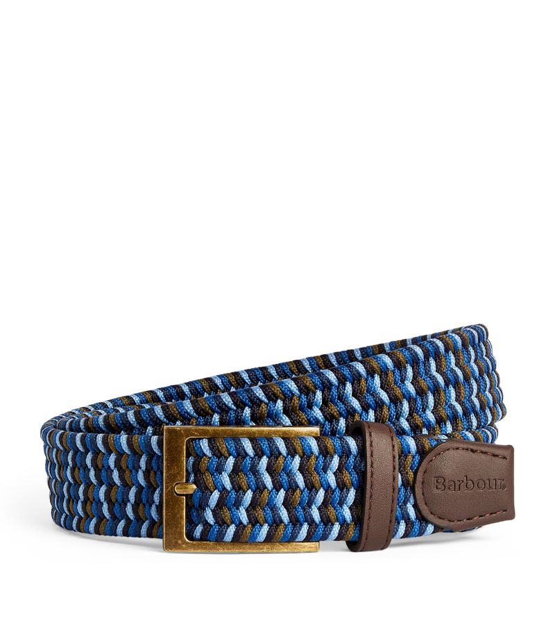 Barbour Barbour Faux Leather-Trim Kildare Woven Belt