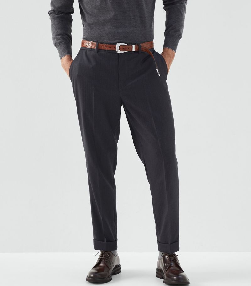 Brunello Cucinelli Brunello Cucinelli Virgin Wool Straight-Leg Trousers