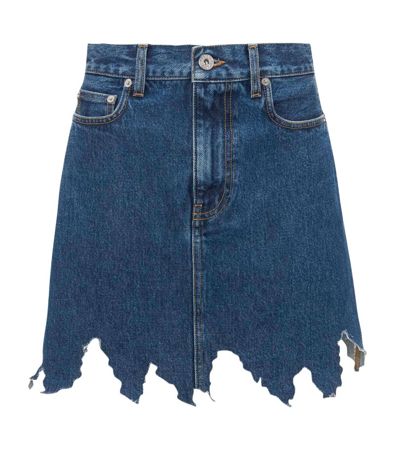 Jw Anderson Jw Anderson Denim Distressed Mini Skirt