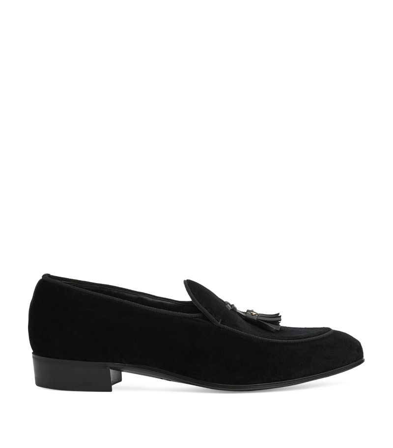 Gucci Gucci Velvet Tassel-Detail Loafers