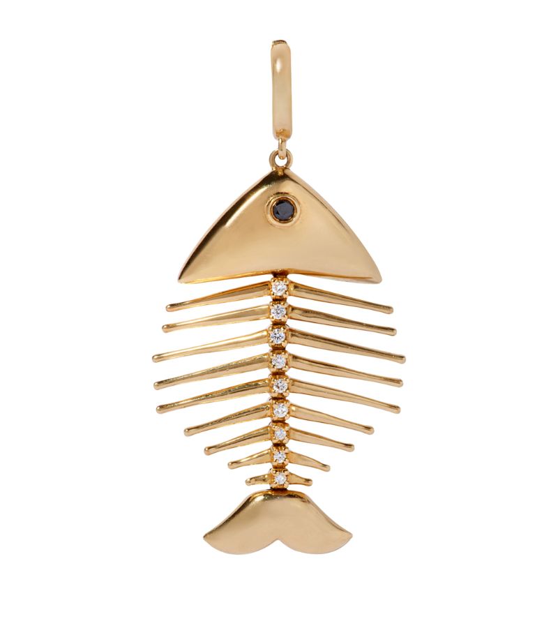 Annoushka Annoushka Yellow Gold And Diamond Fish Bones Charm