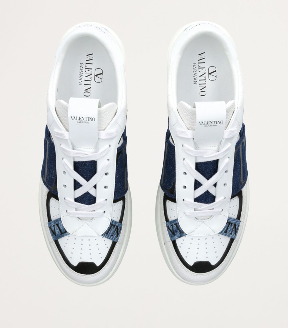 VALENTINO GARAVANI Valentino Garavani Calfskin-Denim Vl7N Low-Top Sneakers