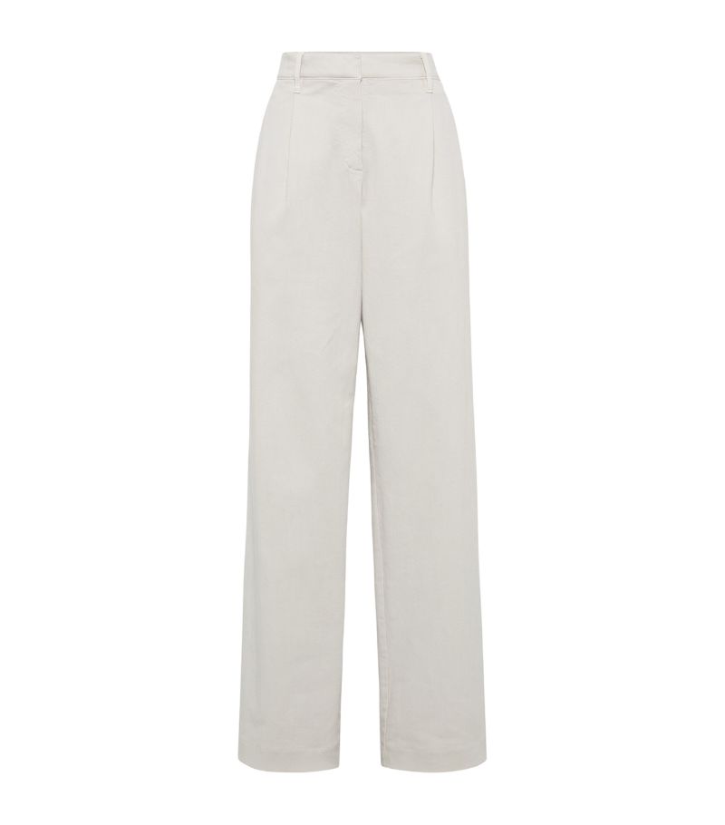 Brunello Cucinelli Brunello Cucinelli Denim Wide-Leg Tailored Trousers