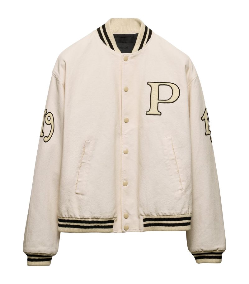 Prada Prada Cotton Appliqué Bomber Jacket