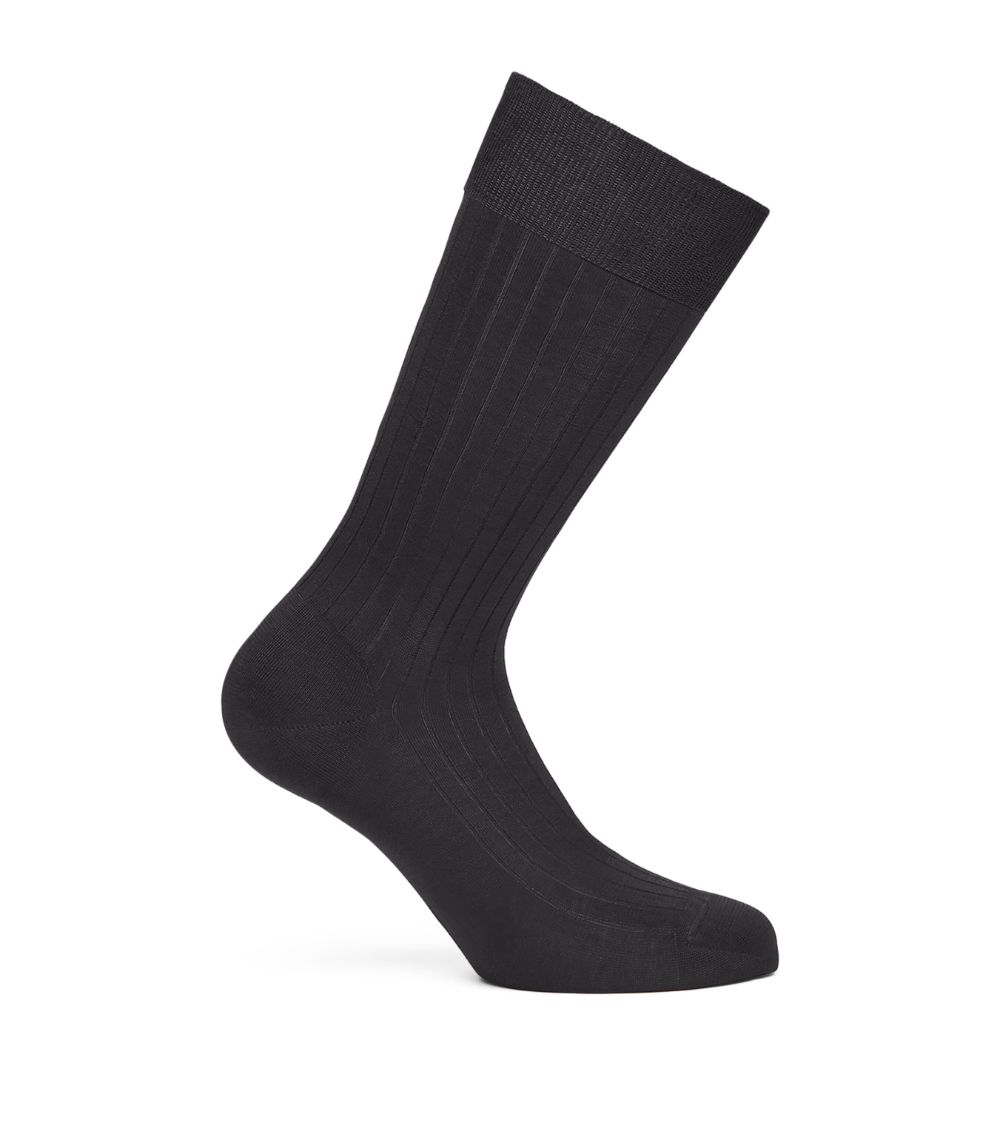 zegna Zegna Cotton Rib-Knit Socks