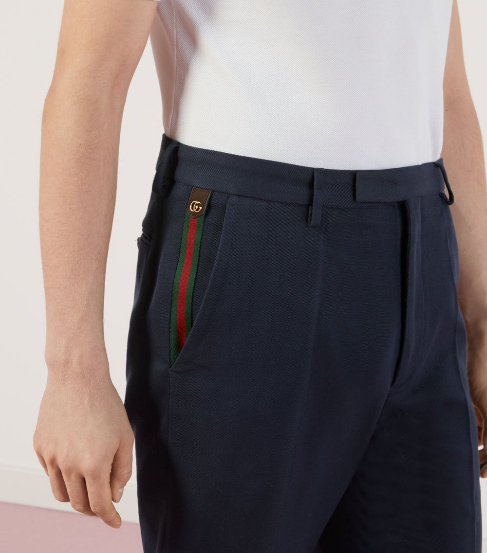 Gucci Gucci Cotton Web-Stripe Trousers