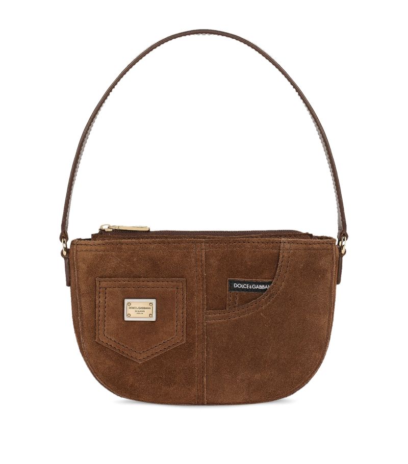 Dolce & Gabbana Dolce & Gabbana Kids Suede Pocket Shoulder Bag