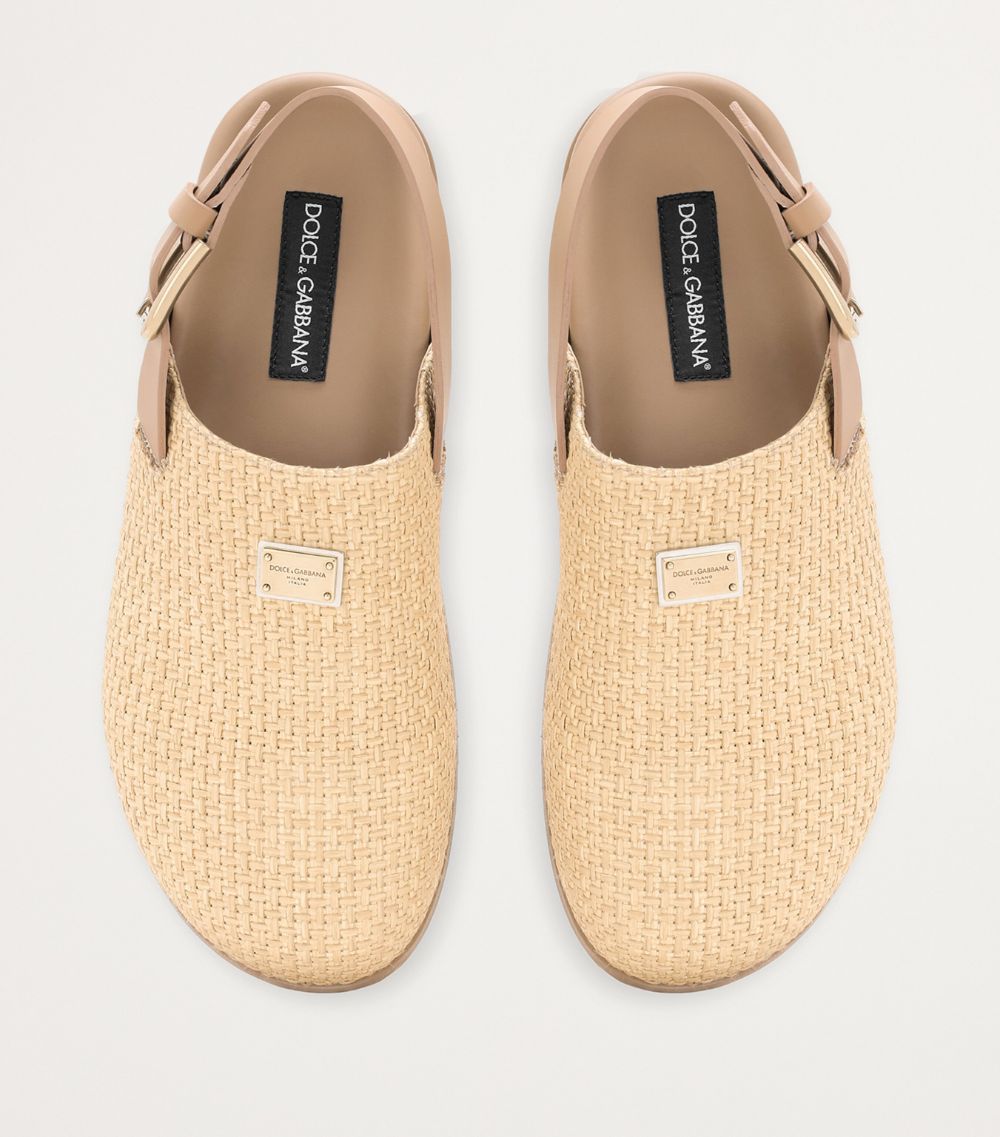 Dolce & Gabbana Dolce & Gabbana Woven Logo-Plaque Mules