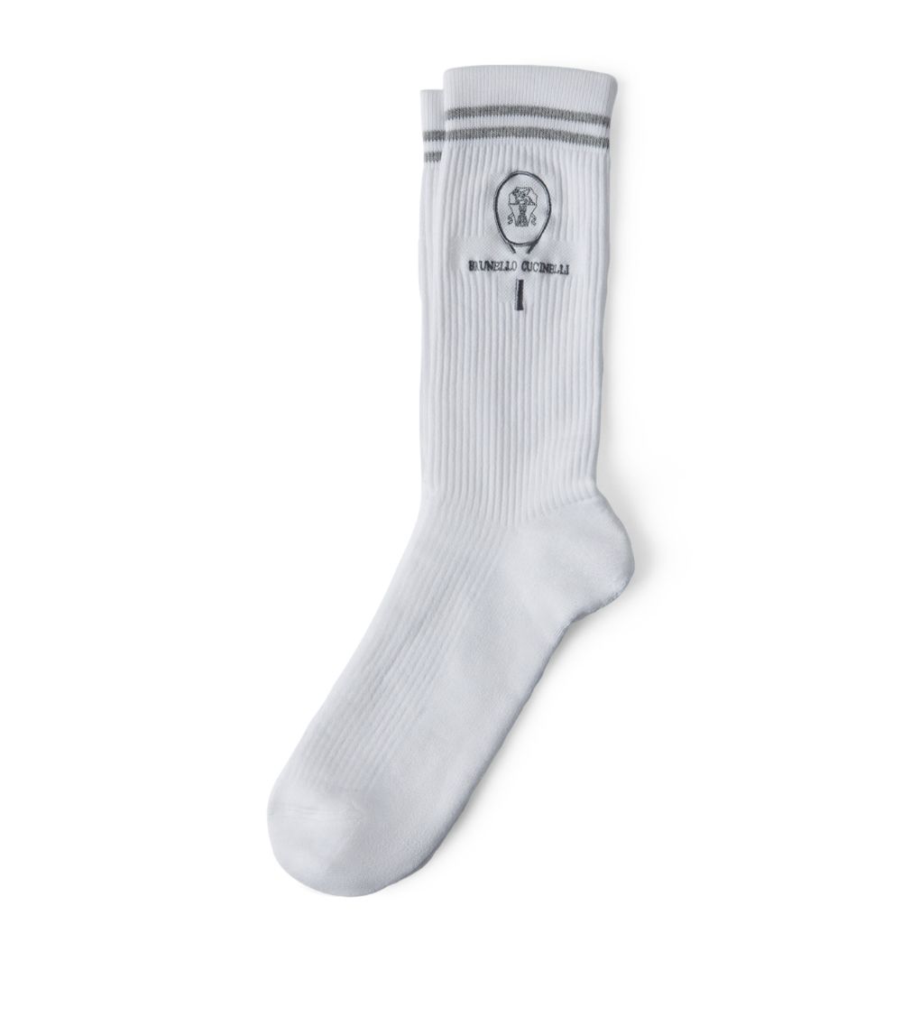 Brunello Cucinelli Brunello Cucinelli Cotton-Blend Rib-Knit Socks