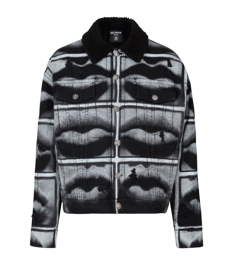 Balmain Balmain Kiss Print Denim Jacket