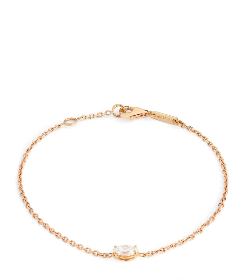 Anita Ko Anita Ko Rose Gold and Diamond Marquis Chain Bracelet