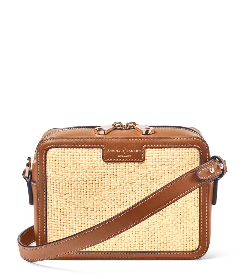  Aspinal Of London Leather Woven Camera Bag