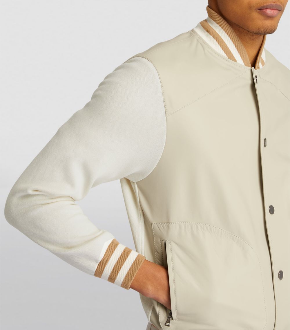 Fioroni Cashmere Fioroni Cashmere Leather Bomber Jacket